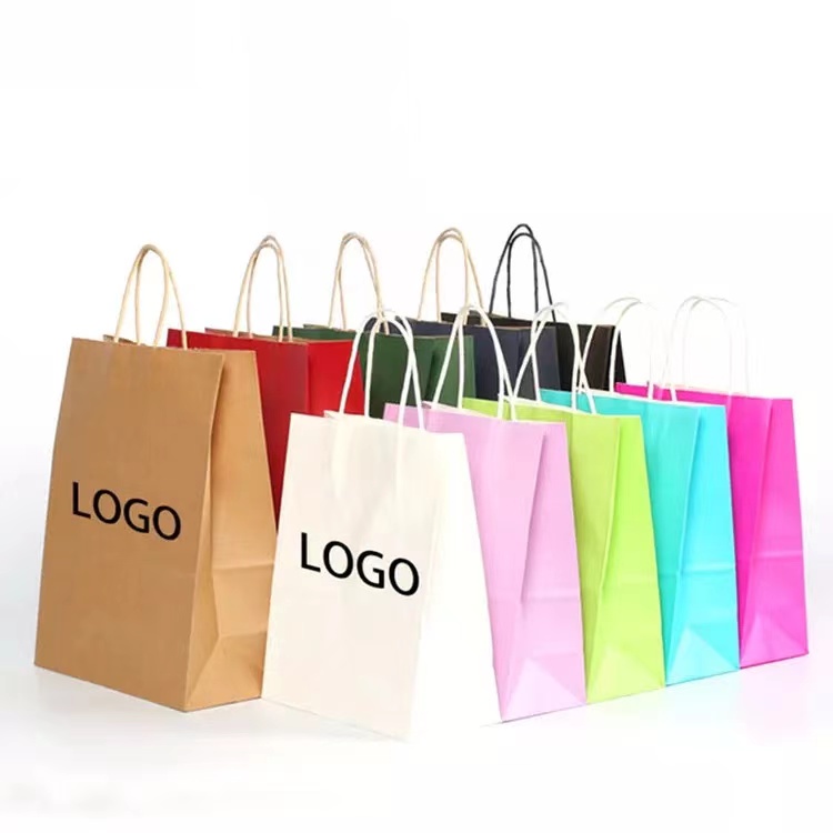 Colorful Portable Custom Shopping Gift Paper Bag with Logo for Packaging