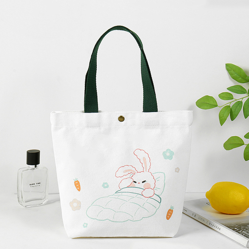 Eco-Friendly Cotton Tote Bag Custom Printed Logo Folding Shopping Bag Portable Canvas