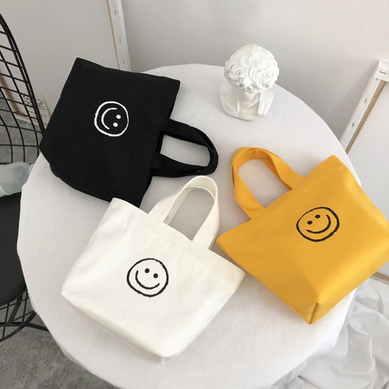 Eco-Friendly Cotton Tote Bag Custom Printed Logo Folding Shopping Bag Portable Canvas