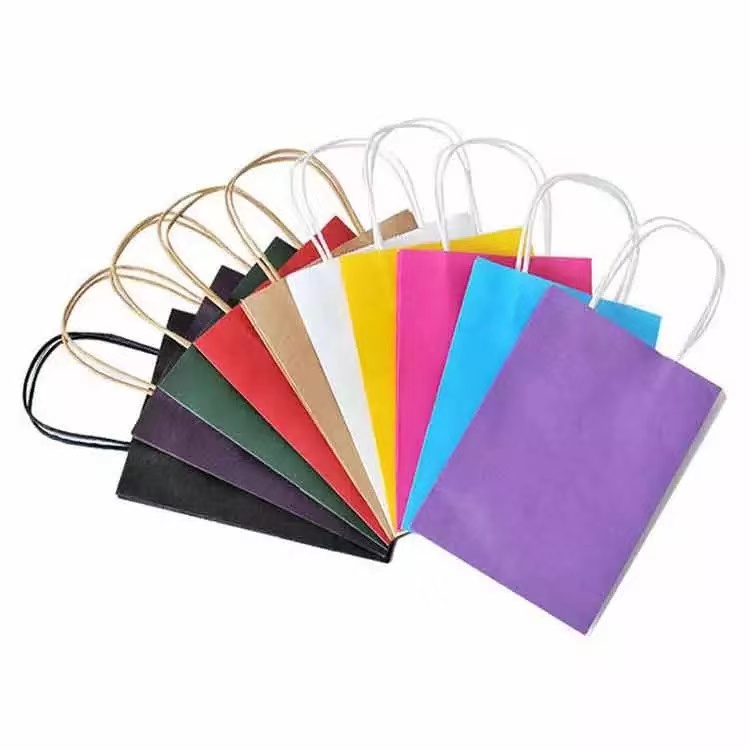 Colorful Portable Custom Shopping Gift Paper Bag with Logo for Packaging